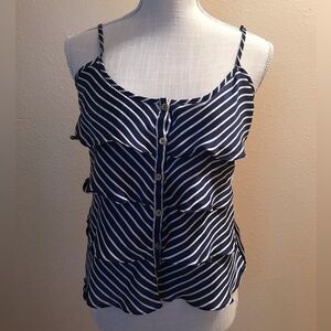 Striped ruffle top